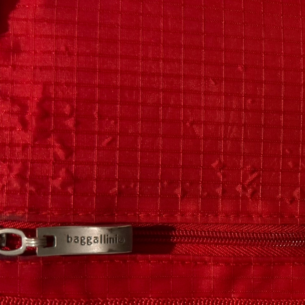 BAGGALLINI RED NYLON NECK STRAP, PASSPORT HOLDER, TRAVEL DOCUMENT ORGANIZER BAG - Picture 14 of 16